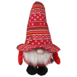 Igrača Dog Fantasy Winter Tale škrat s piščalko, rdeč, 30 cm