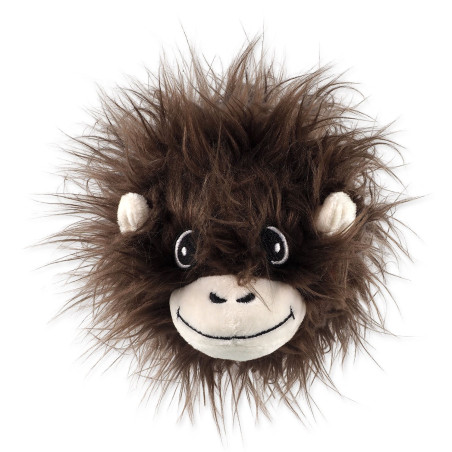 Igrača Dog Fantasy Jungle opičja glava z vgrajeno piščalko, temno rjava, 12 cm