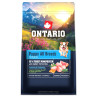 Hrana Ontario Puppy & Junior Vse pasme Monoprotein Puran in sladki krompir 0,75 kg