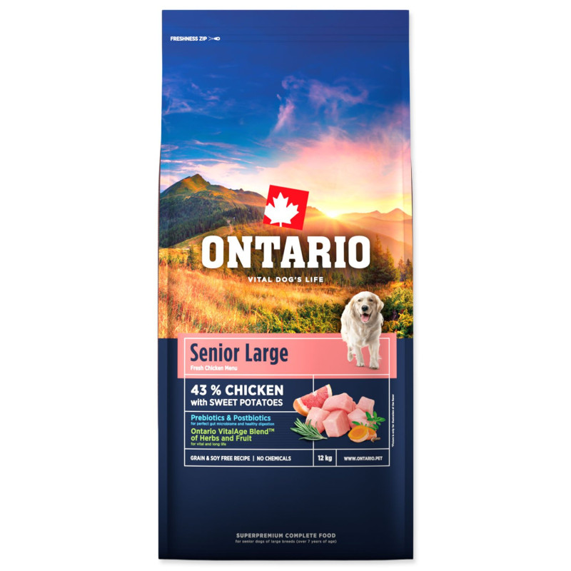 Hrana Ontario Senior Large piščanec in sladki krompir 12kg
