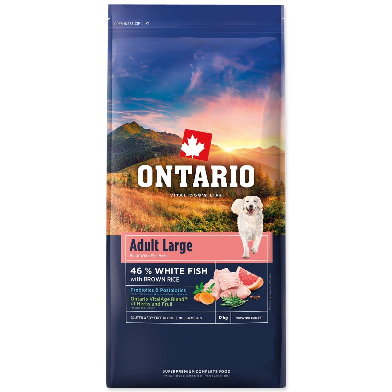 Hrana Ontario Adult Large Fish & Brown Rice 12kg