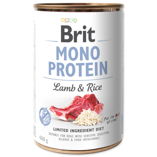Konserva Brit Mono protein jagnje z rižem 400 g