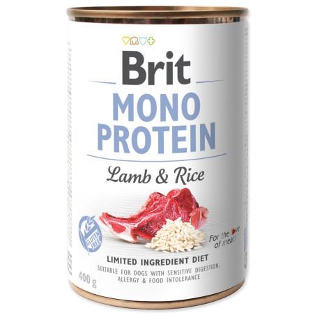Konserva Brit Mono protein jagnje z rižem 400 g