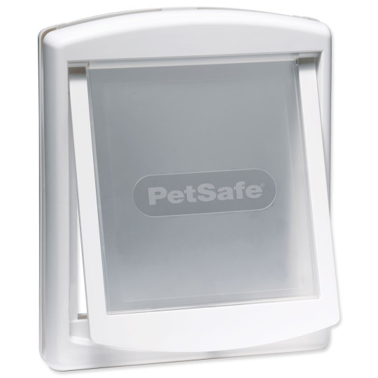 Plastična vratca PetSafe s prozornim krilcem, bela, izrez 28,1x23,7cm