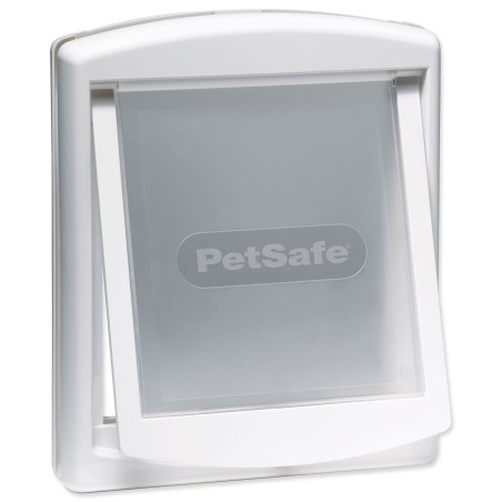 Plastična vratca PetSafe s prozornim krilcem, bela, izrez 28,1x23,7cm