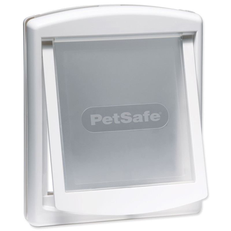 Plastična vratca PetSafe s prozornim krilcem, bela, izrez 28,1x23,7cm
