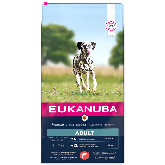 Hrana EUKANUBA za odrasle, velike in orjaške pasme — losos 12 kg