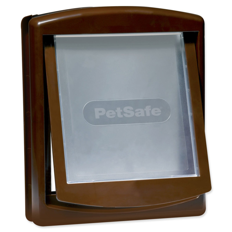 Plastična vrata PetSafe s prosojnim krilcem, rjava, izrez 28,1x23,7cm