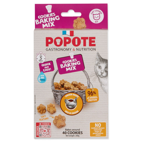 Mešanica za peko Popote piščančja za mačke 200g
