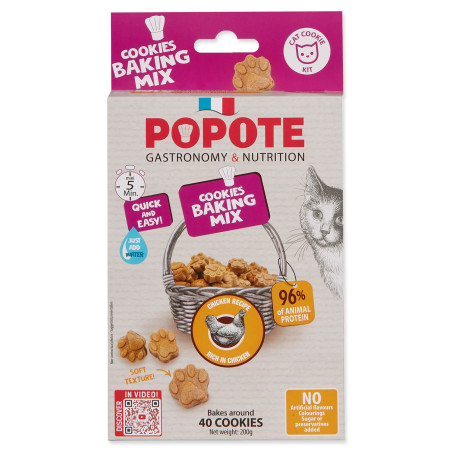 Mešanica za peko Popote piščančja za mačke 200g