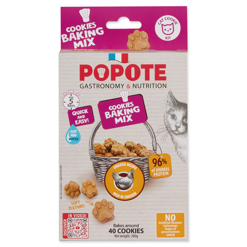 Mešanica za peko Popote piščančja za mačke 200g