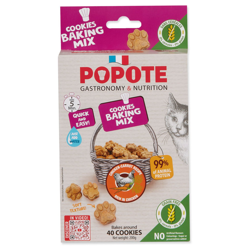 Mešanica za peko Popote, piščanec, brez žitaric, za mačke, 200 g