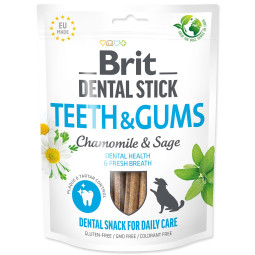 Posladek Brit Dental Stick Teeth & Gums s kamilico in žajbljem, 7 kosov