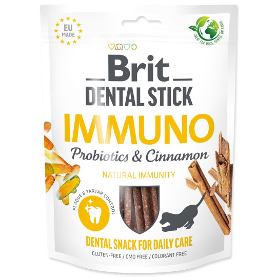 Poslastica Brit Dental Stick Immuno s probiotiki in cimetom 7ks