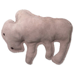 Igrača Dog Fantasy Dura-fused bizon s piskačem, usnje in juta 28 cm