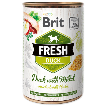 Konzerva Brit Fresh raca s prosom 400g