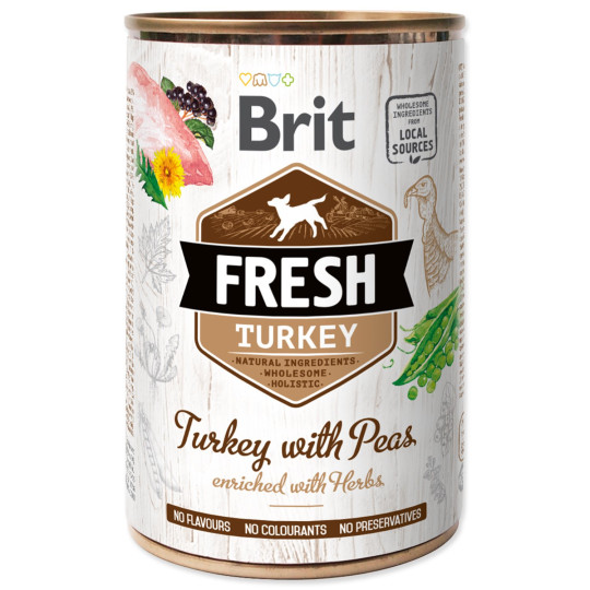 Konzerva Brit Fresh puran z grahom 400 g