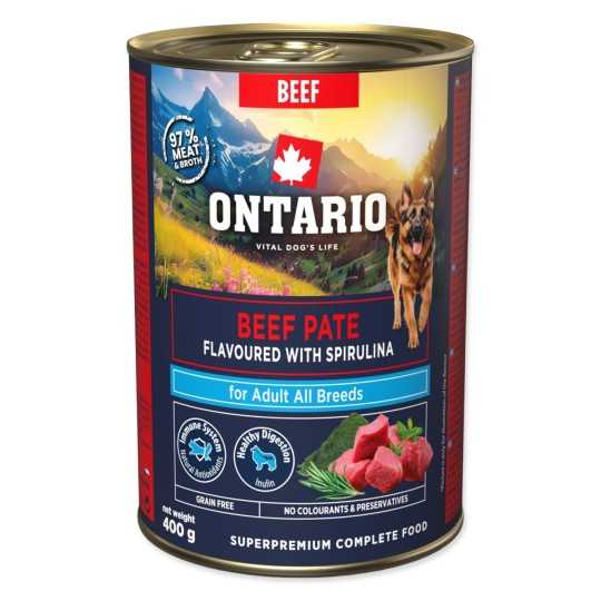 Ontario Adult goveja pašteta z okusom spiruline 400 g