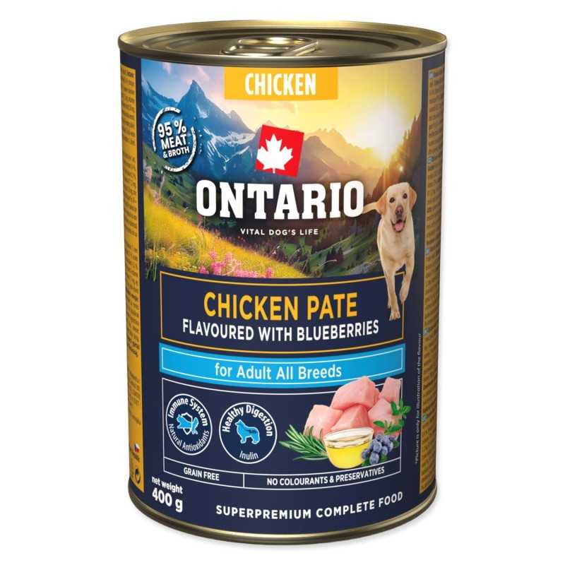 Ontario Adult piščančja pašteta z okusom borovnic 400 g