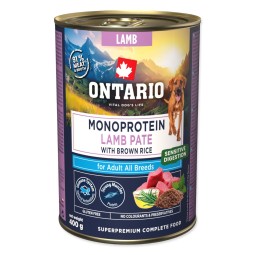 Ontario Adult monoprotein jagnječja pašteta s rjavim rižem 400 g