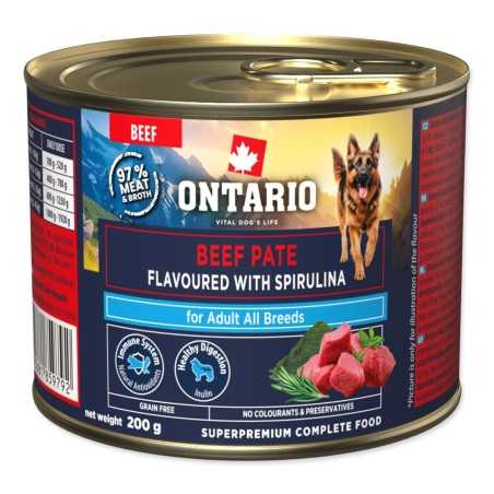 Ontario Adult goveja pašteta z okusom spiruline 200 g