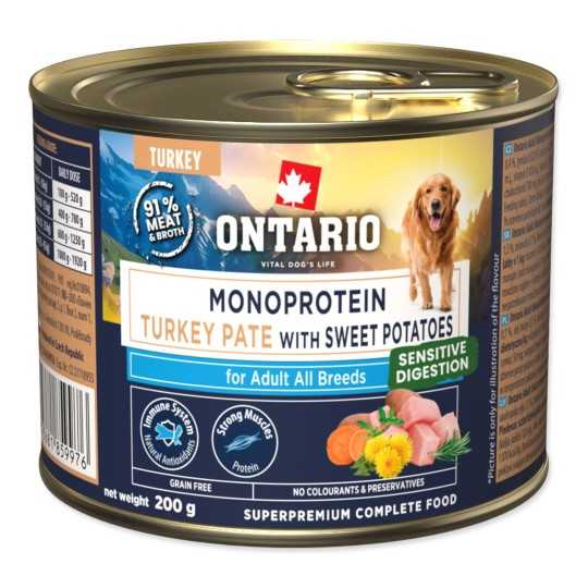Ontario Adult Monoprotein puranja pašteta s sladkim krompirjem 200 g