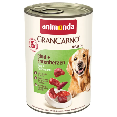 Konzerva Animonda Gran Carno Adult goveje in račje srce 400 g