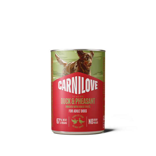 Konzerva Carnilove Dog Can Paté raca in fazan 400 g