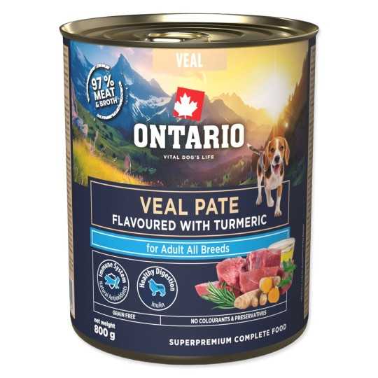 Konserva Ontario Adult telečja pašteta z okusom kurkume 800g