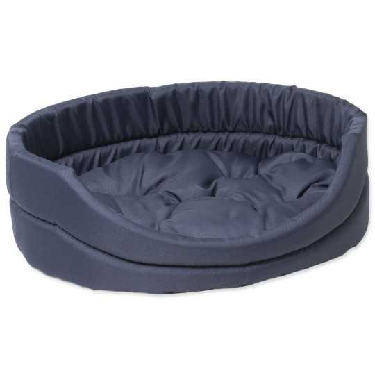 Pasja postelja Dog Fantasy ovalna z blazino, temno modra 83x73x20cm