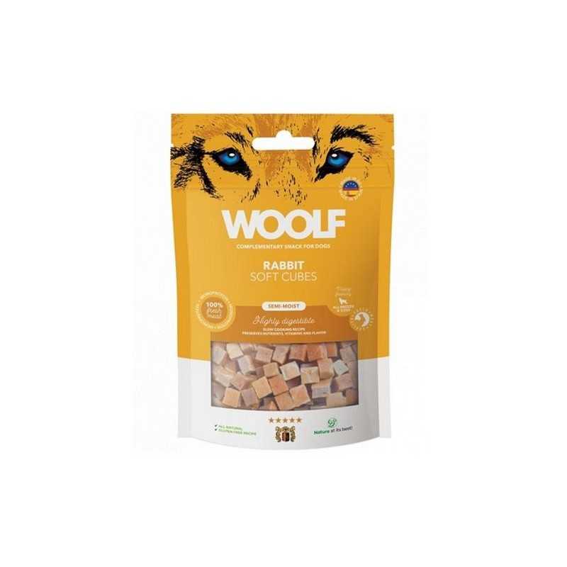 Mehki priboljški za pse Woolf (kockice z zajcem), 100 g