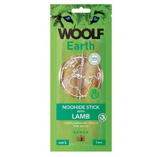 Woolf Dog Earth NOOHIDE palčke z jagnjetino (velikost L), 85 g