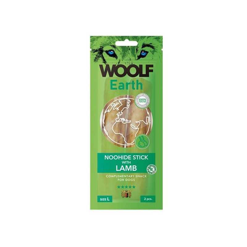 Woolf Dog Earth NOOHIDE palčke z jagnjetino (velikost L), 85 g