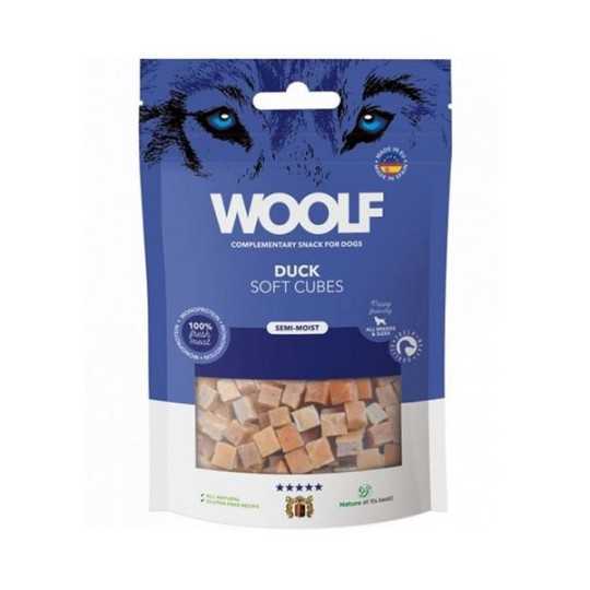 Mehki priboljški za pse Woolf (kockice z raco), 100 g