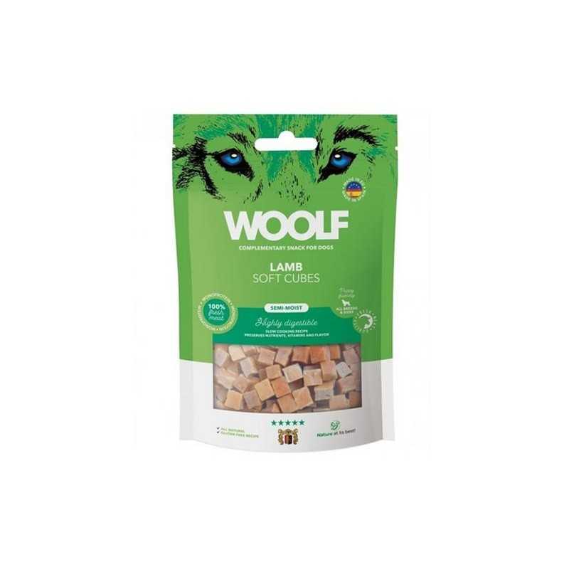 Mehki priboljški za pse Woolf (kockice z jagnjetino), 100 g