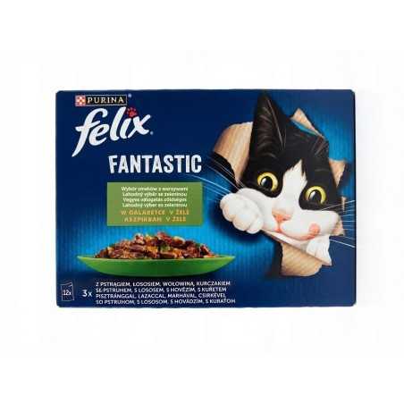 Nestlé FELIX Fantastic cat Multipack izbor z zelenjavo želé vrečka 12x85 g