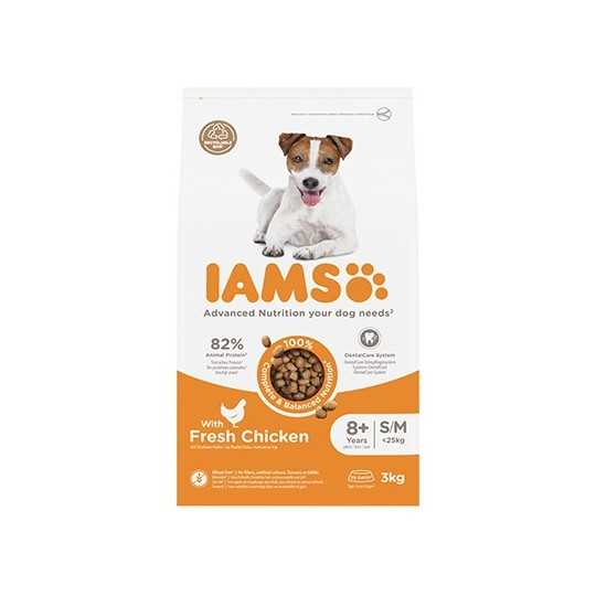 Krmivo IAMS za pse Senior Small & Medium s piščancem 3 kg