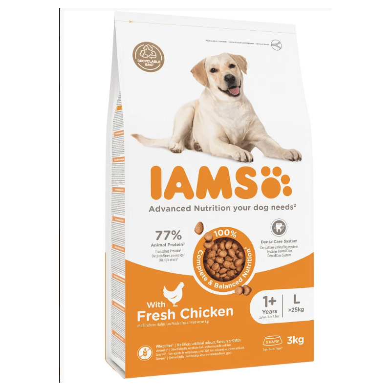 Hrana IAMS za odrasle velike pse, piščanec, 3 kg