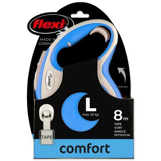 Povodec Flexi New Comfort trak L modri 8 m