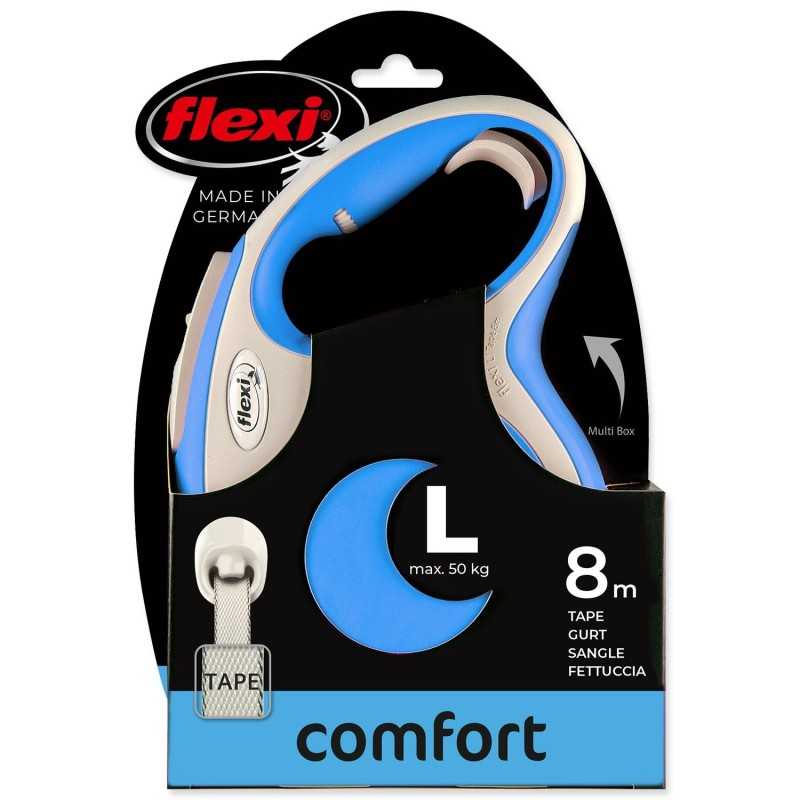 Povodec Flexi New Comfort trak L modri 8 m