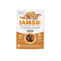 Vrečka IAMS Delights Adult piščanec in puran v omaki 85 g