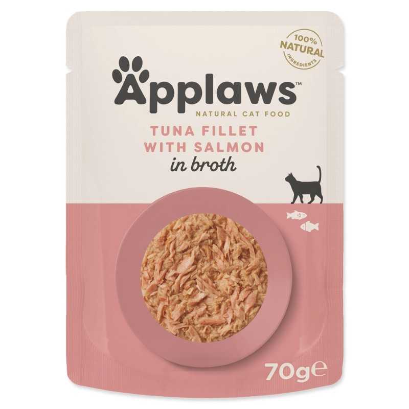Vrečka Applaws cat tuna in losos v želeju 70 g