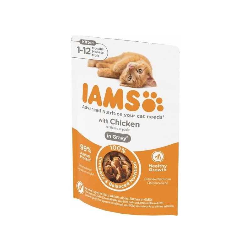 Vrečka IAMS Delights Kitten piščanec v omaki 85 g